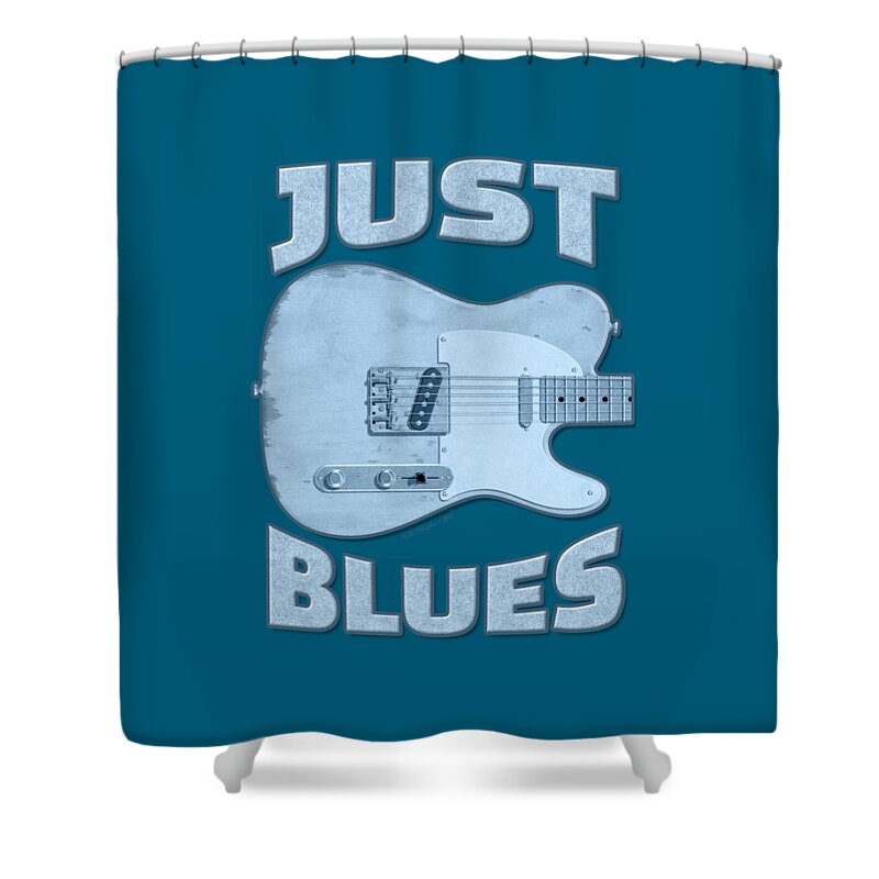 Blues Shower Curtain featuring the digital art Just Blues Shirt by WB Johnston