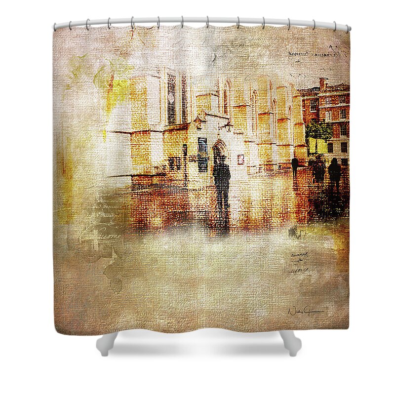 London Shower Curtain featuring the digital art Just Light - Middle Temple by Nicky Jameson