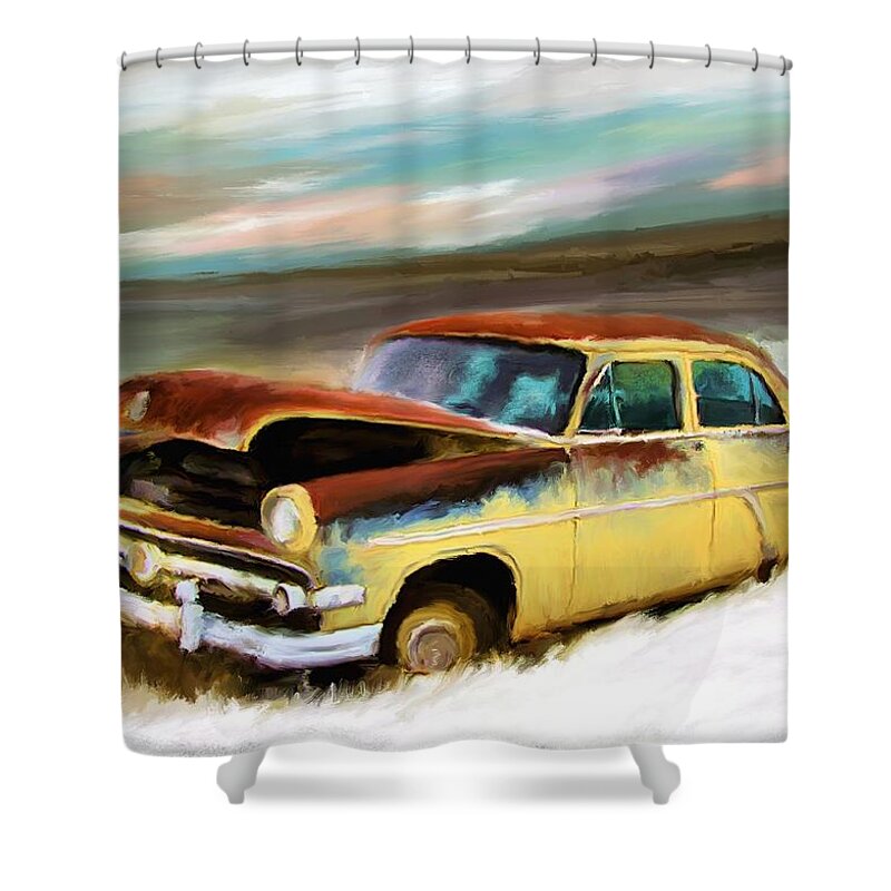 Digital Art Shower Curtain featuring the painting Just Needs A Paint Job by Susan Kinney