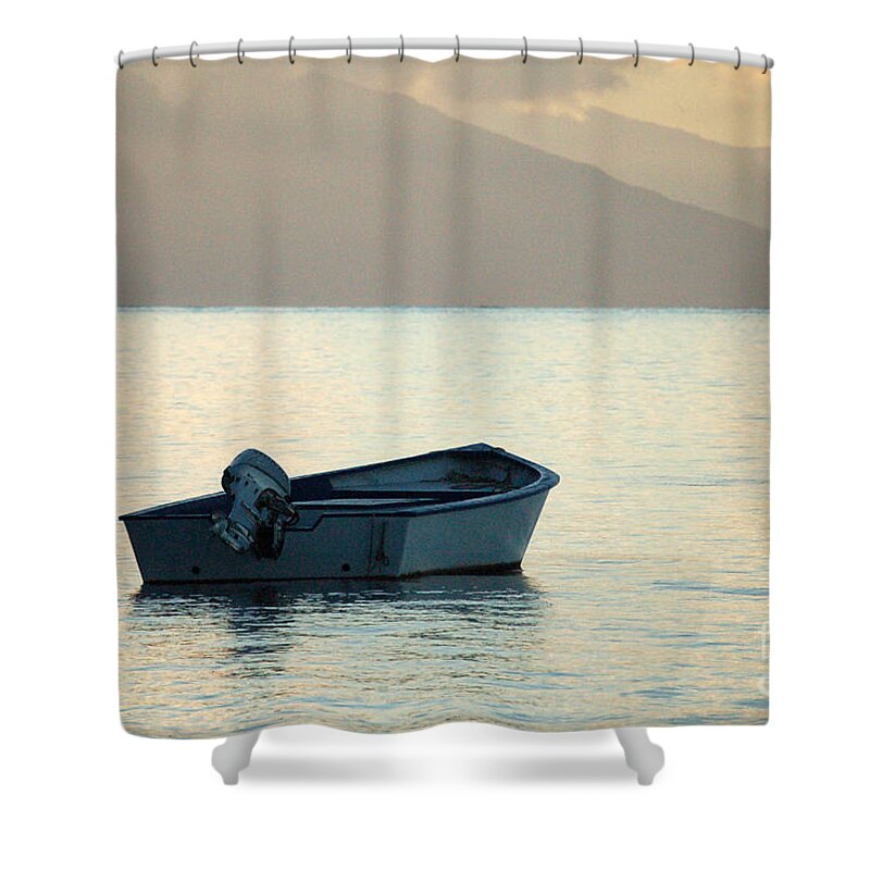 Boat Shower Curtain featuring the photograph Just Off Molokai by Terry Holliday