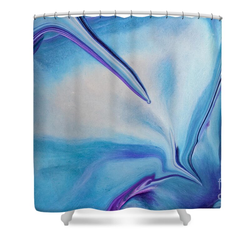 Abstract Shower Curtain featuring the painting Just Push Play by Patti Schulze