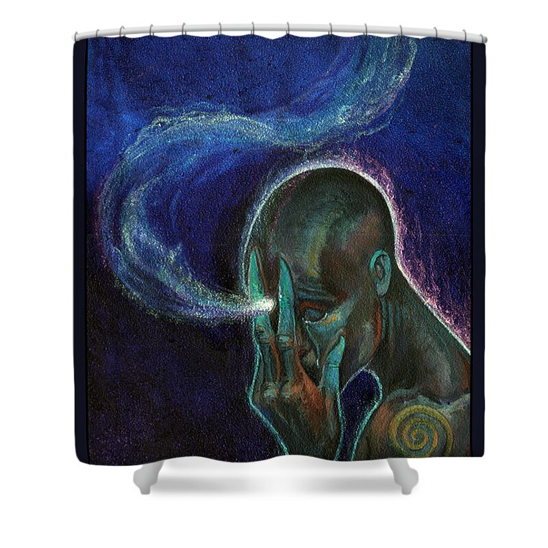 Sketch The Soul Shower Curtain featuring the painting Just the Thought by Tony Koehl