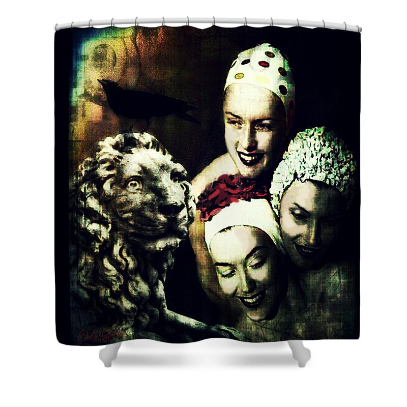 Animals Shower Curtain featuring the digital art Just Washed My Hair by Delight Worthyn