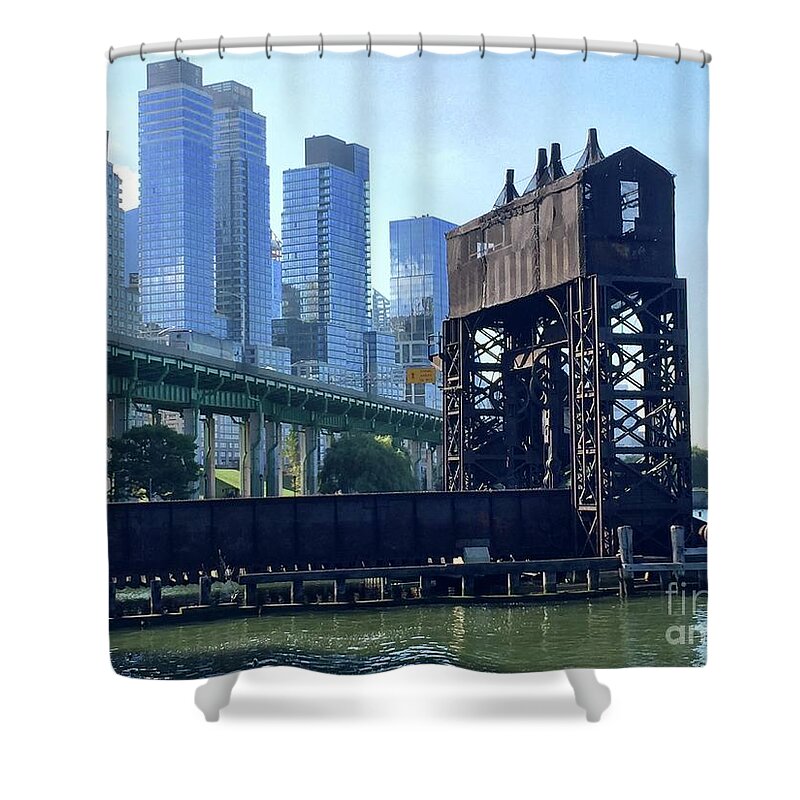 Buildings Shower Curtain featuring the photograph Juxtaposition by Beth Saffer