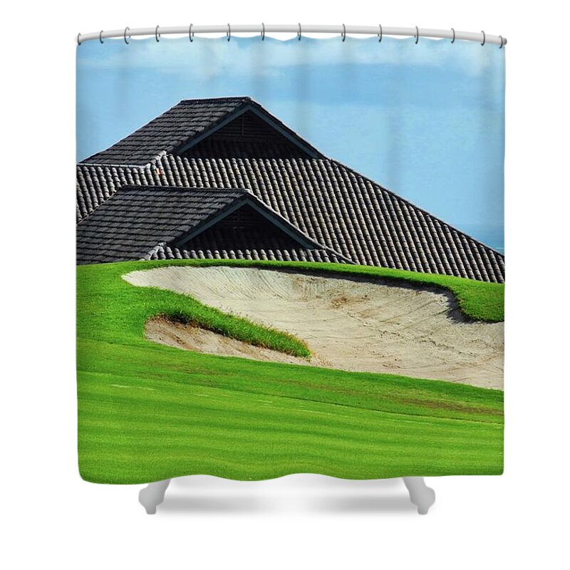 Kahili Golf Course Shower Curtain featuring the photograph Kahili Golf Course Green by Kirsten Giving