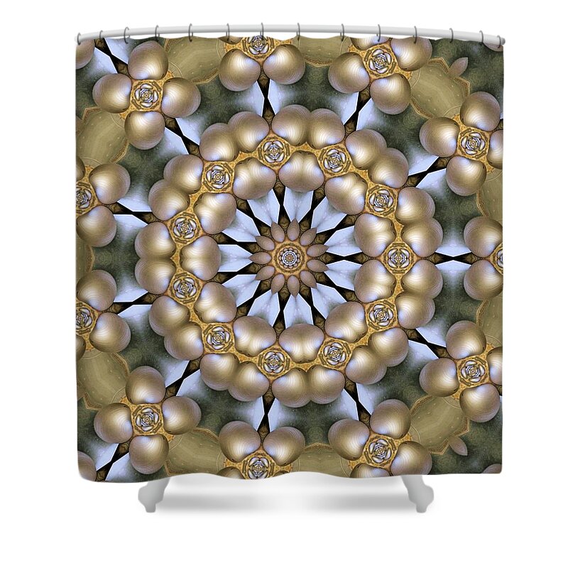 Kaleidoscope Shower Curtain featuring the digital art Kaleidoscope 130 by Ron Bissett