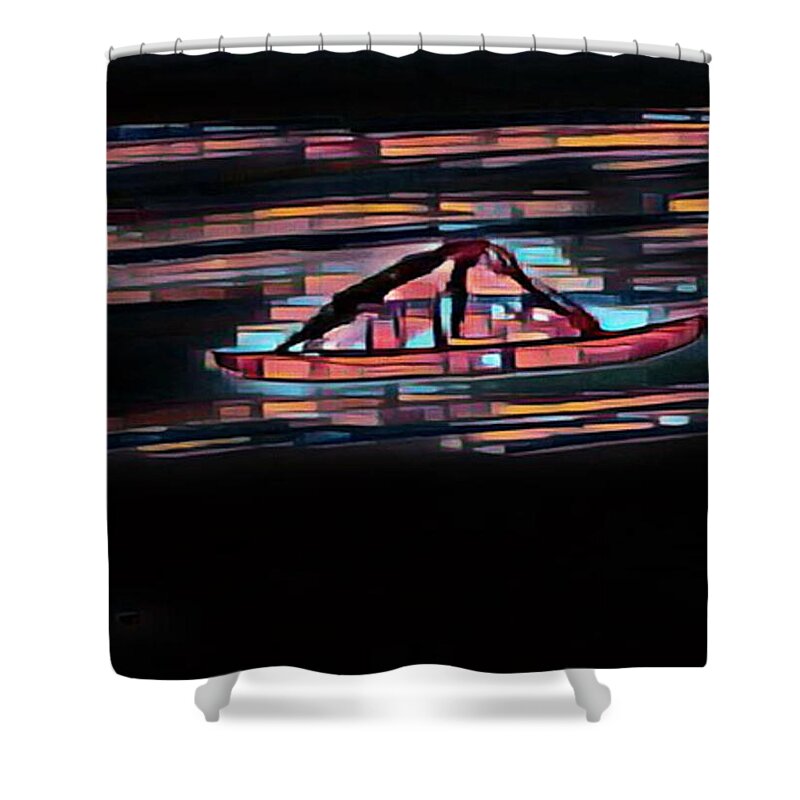 Kaleidoscope Sea Shower Curtain featuring the mixed media Kaleidoscope Sea by Brenae Cochran