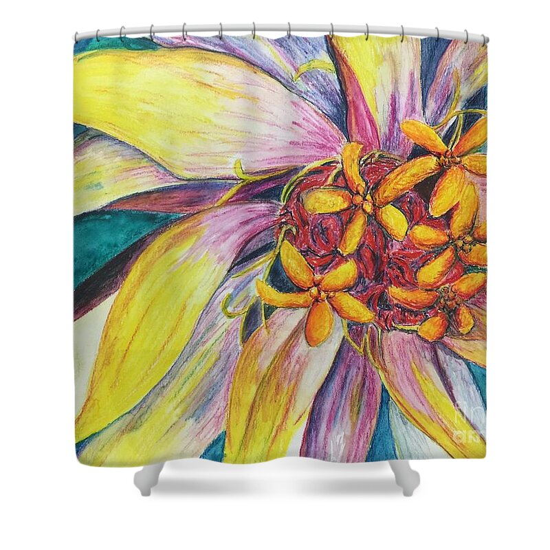 Macro Shower Curtain featuring the painting Kaleidoscope by Vonda Lawson-Rosa