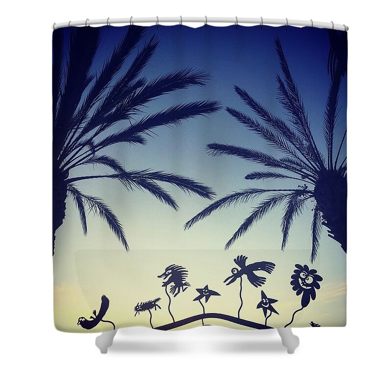  Shower Curtain featuring the digital art Kalifornia by Olivier Calas