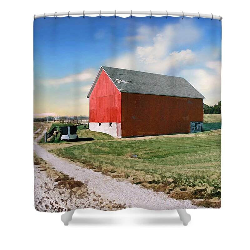 Barn Shower Curtain featuring the photograph Kansas landscape II by Steve Karol