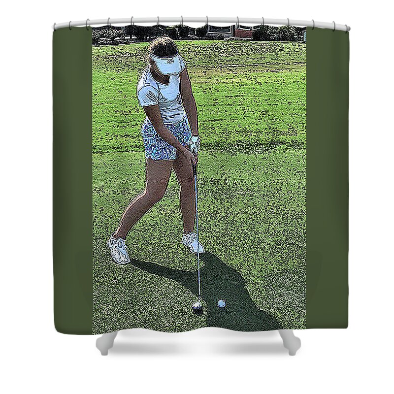Golf Shower Curtain featuring the photograph Katie by James Rentz