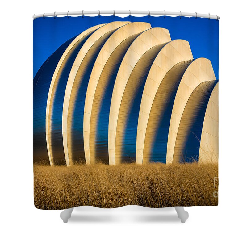 America Shower Curtain featuring the photograph Kauffman Center for the Performing Arts by Inge Johnsson