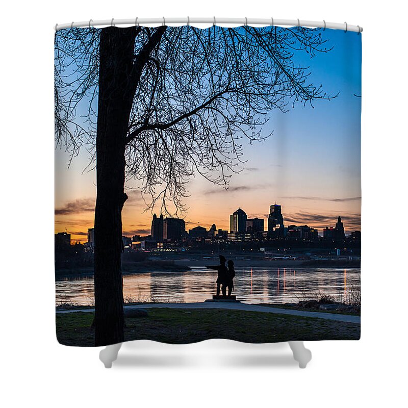 Kaw Point Shower Curtain featuring the photograph Kaw Point Park by Jeff Phillippi