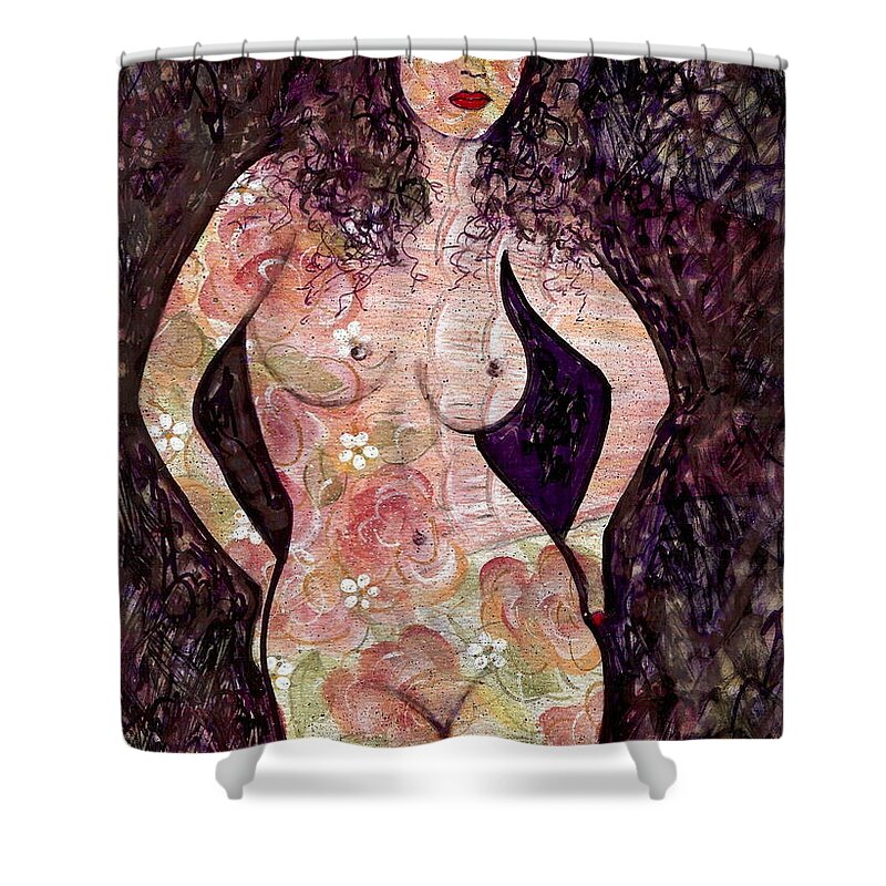 Nude Shower Curtain featuring the painting Keanna by Natalie Holland