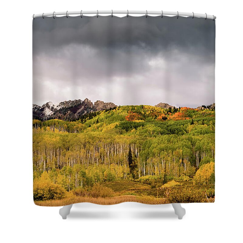 Aspen Shower Curtain featuring the photograph Kebler Pass by Stephen Holst
