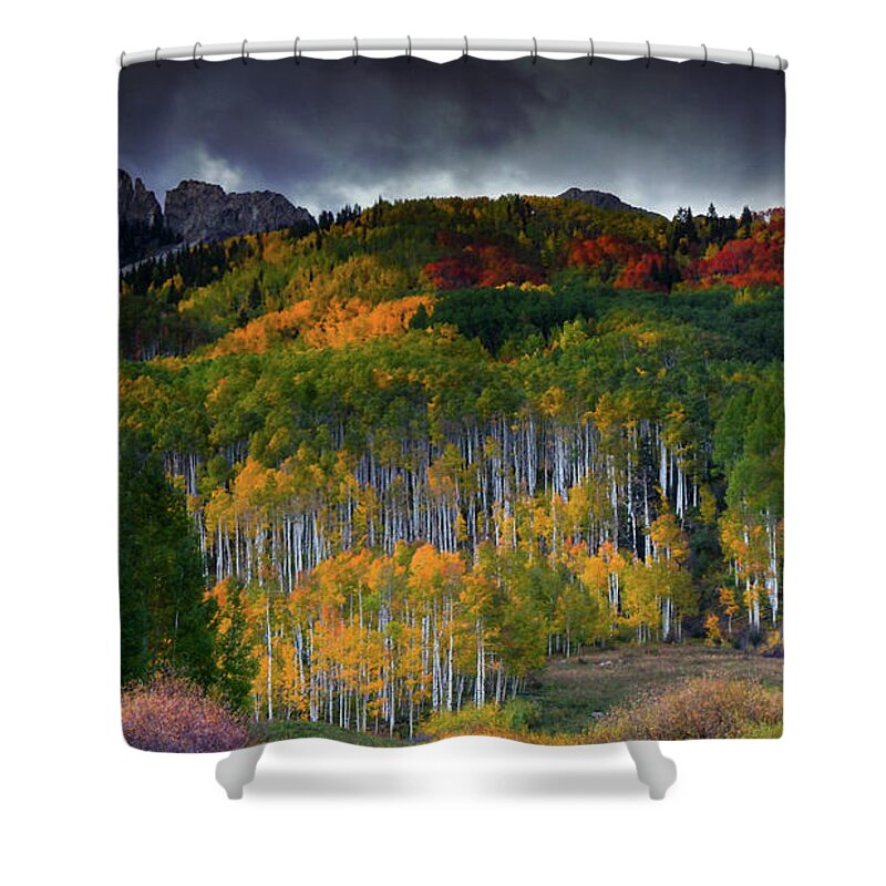 America Shower Curtain featuring the photograph Kebler's Coat Of Many Colors by John De Bord