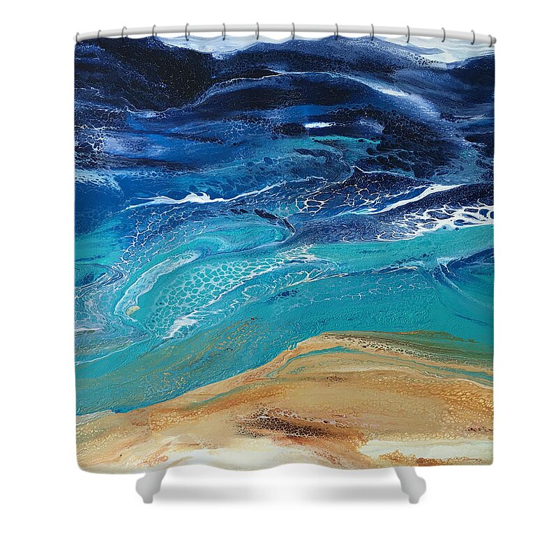 Beach Shower Curtain featuring the painting Ebb Tide by Linda Kegley
