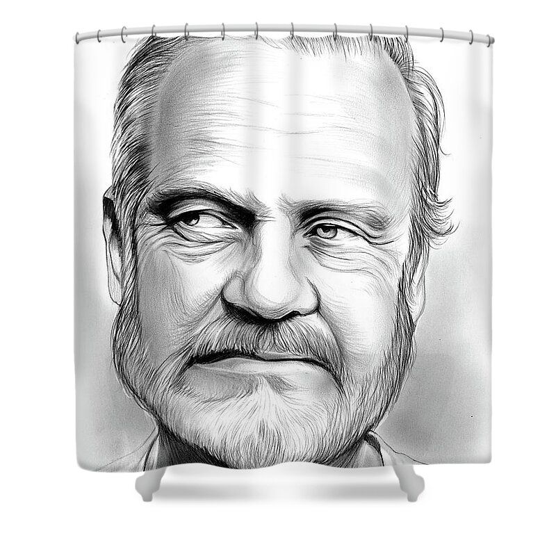 Kelsey Grammer Shower Curtain featuring the drawing Kelsey Grammer by Greg Joens