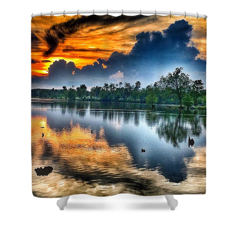 Sunset Shower Curtain featuring the photograph Kentucky Sunset June 2016 by Sumoflam Photography