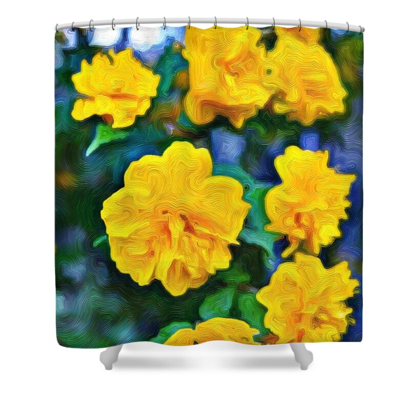 Kerria Shower Curtain featuring the photograph Kerria - Lemon Yellow Smile by Jeffrey Canha
