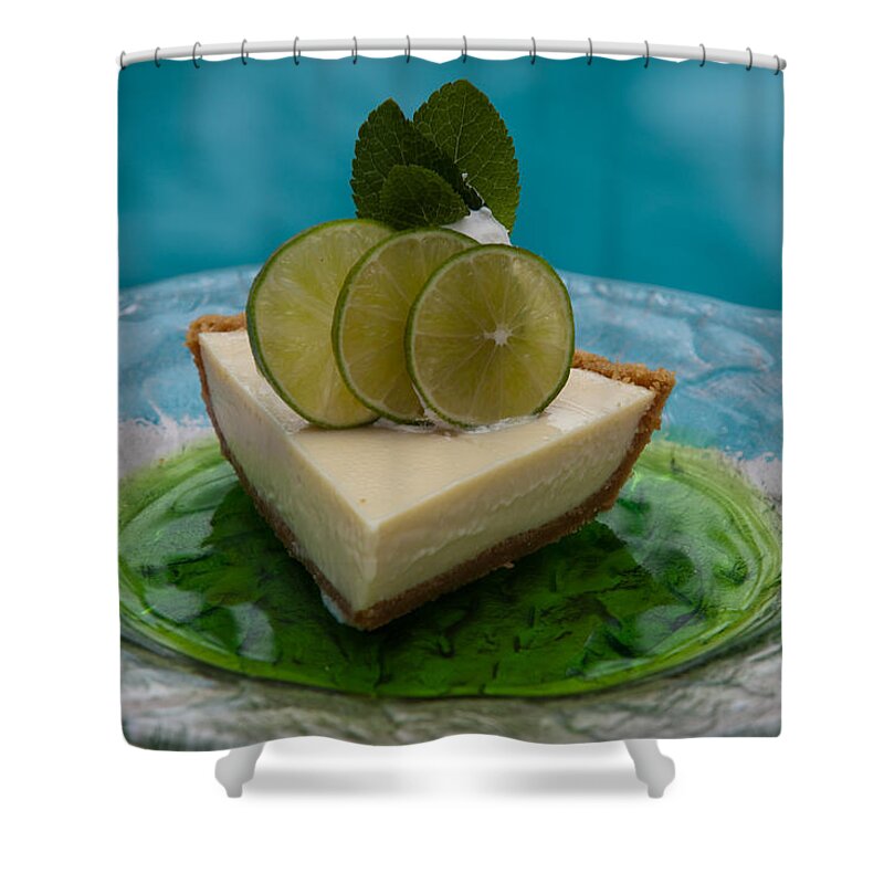 Food Shower Curtain featuring the photograph Key Lime Pie 25 by Michael Fryd