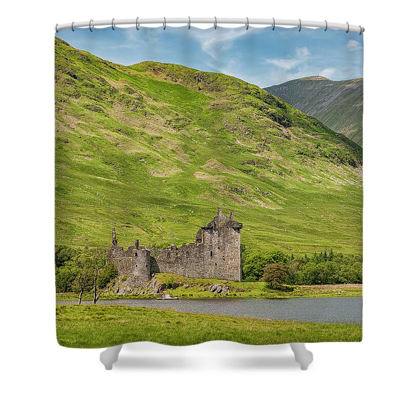 Scotland Shower Curtain featuring the photograph Kilchurn Castle Lochside by Antony McAulay
