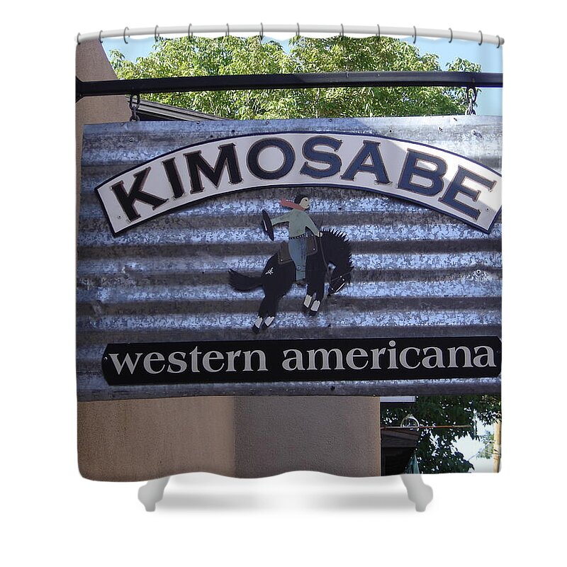 Sign Shower Curtain featuring the photograph Kimosabe by Mary Rogers