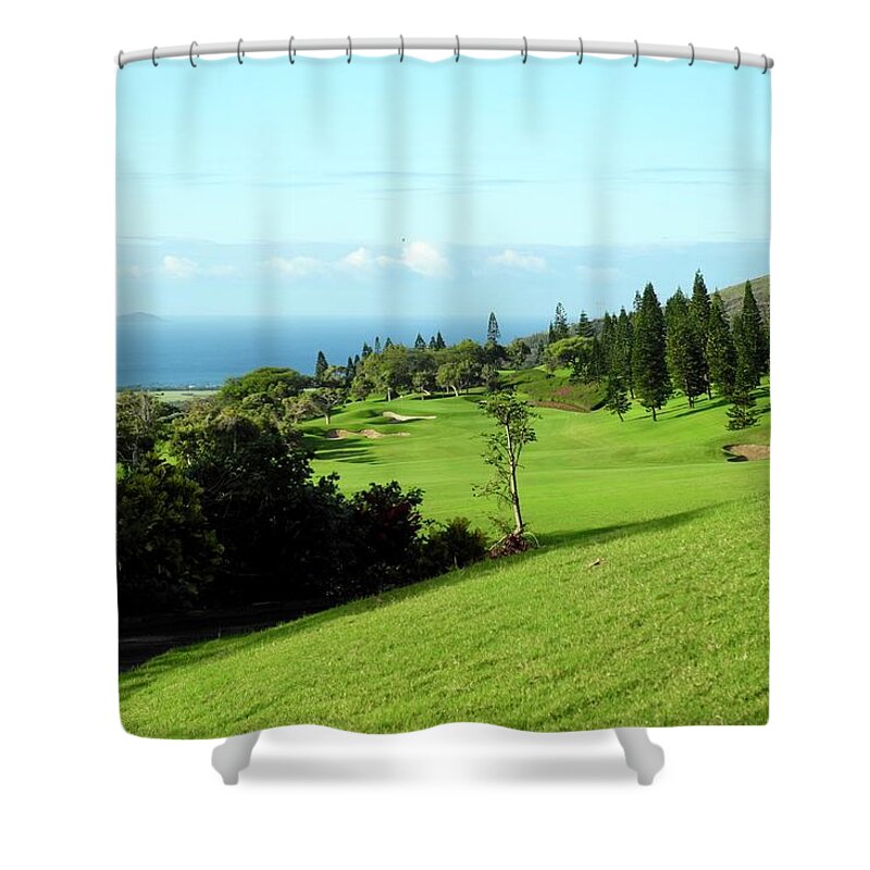 King Kamehameha Golf Club Shower Curtain featuring the photograph King Kamehameha Golf Club by Kirsten Giving