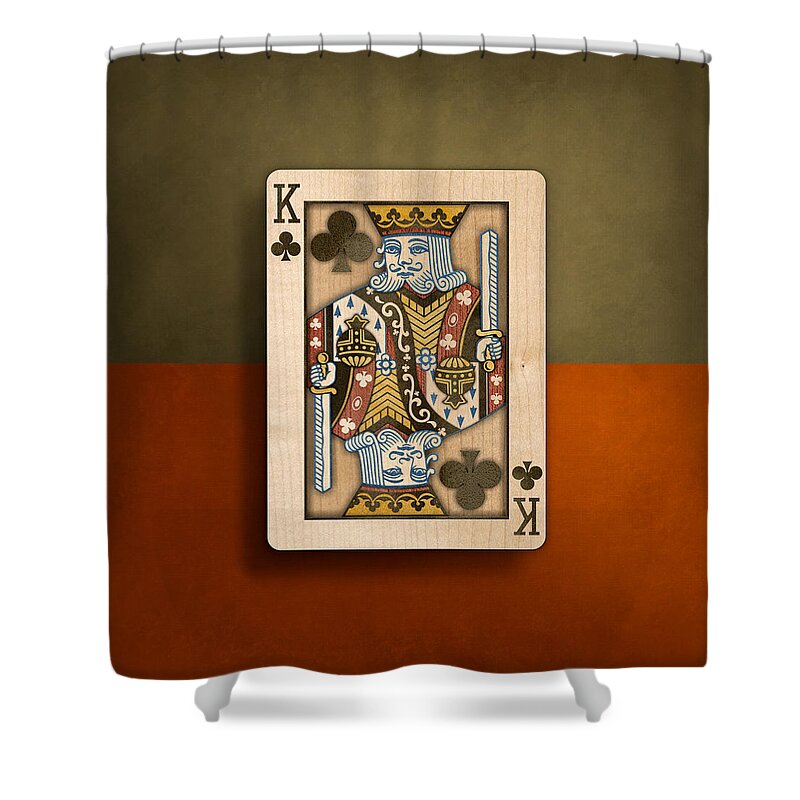 King Of Clubs Shower Curtain featuring the photograph King of Clubs in Wood by YoPedro