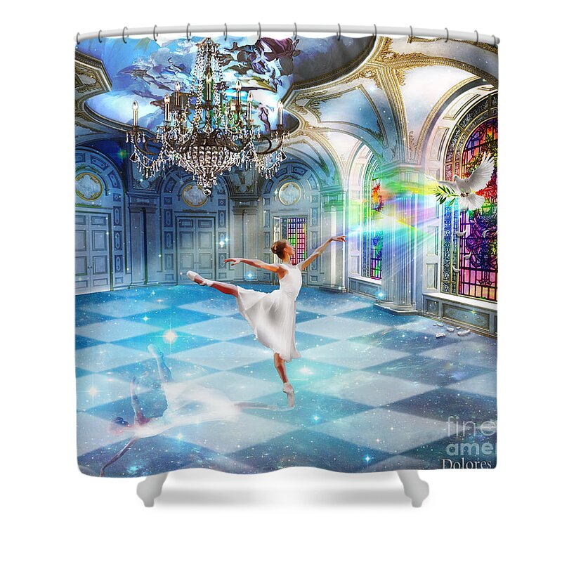 Heavenly Realm Kingdom Of God Shower Curtain featuring the digital art Kingdom Encounter by Dolores Develde