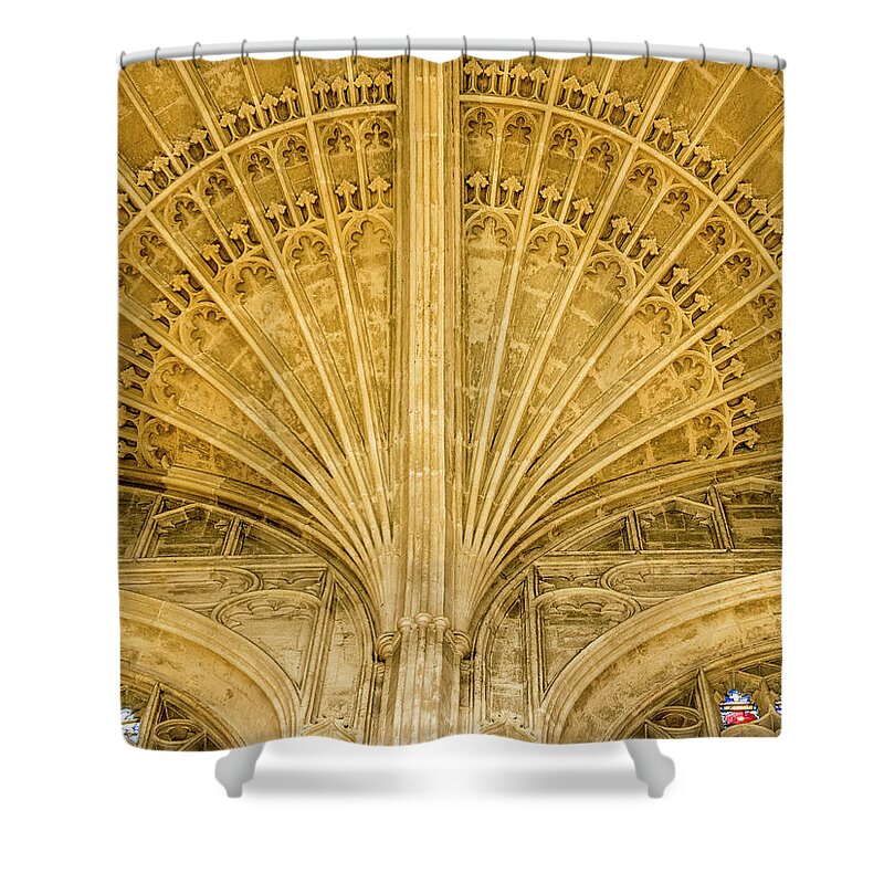 Jean Noren Shower Curtain featuring the photograph Kings College Chapel Ceiling by Jean Noren
