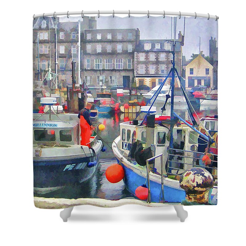Kirkwall Shower Curtain featuring the photograph Kirkwall Harbour by Monroe Payne