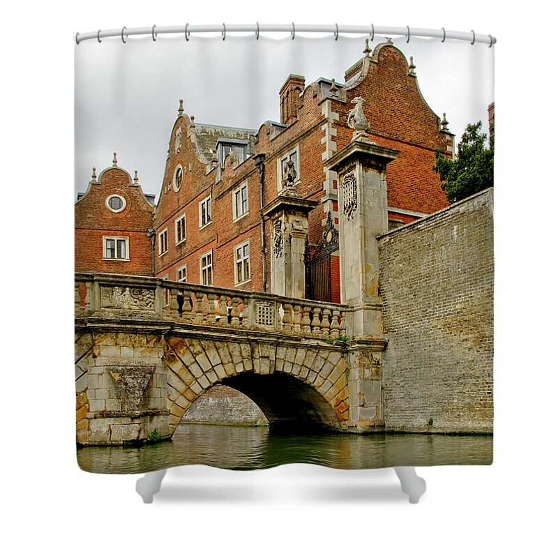 The Backs Shower Curtain featuring the photograph Kitchen or Wren bridge and St. Johns College from the Backs. Cambridge. by Elena Perelman