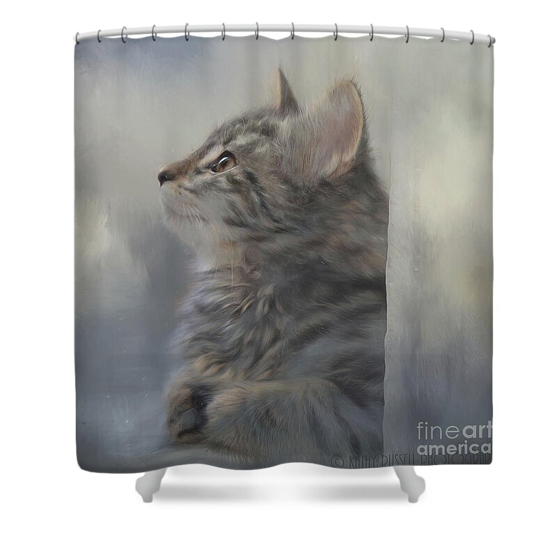 Kitten Shower Curtain featuring the photograph Kitten Zada by Kathy Russell