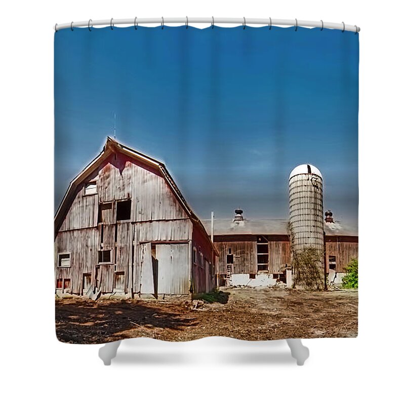 Klasen Shower Curtain featuring the photograph Klasen and Cary Algonquin Back of the Barn by Tom Jelen