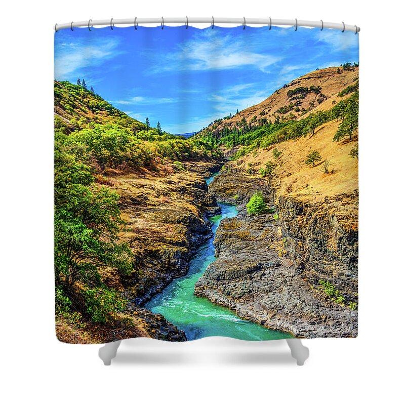 Riverscape Shower Curtain featuring the photograph Klickitat River Canyon by Jason Brooks