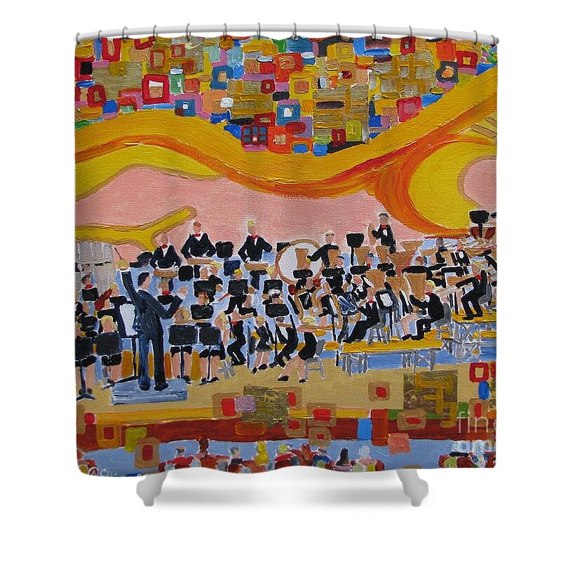 Band Shower Curtain featuring the painting Klimt's Band by Rodger Ellingson