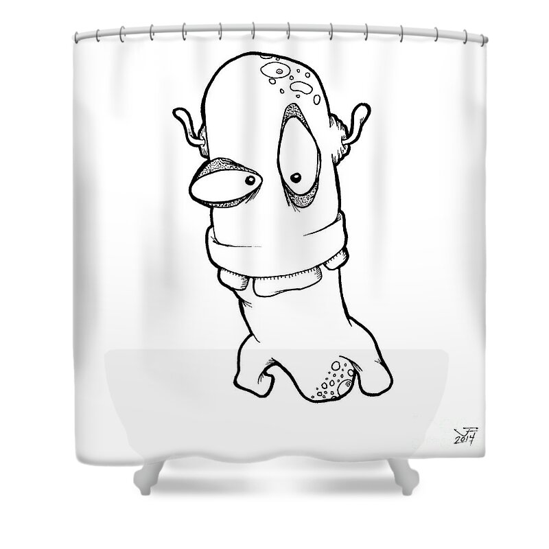 Art Shower Curtain featuring the digital art Klovis by Uncle J's Monsters