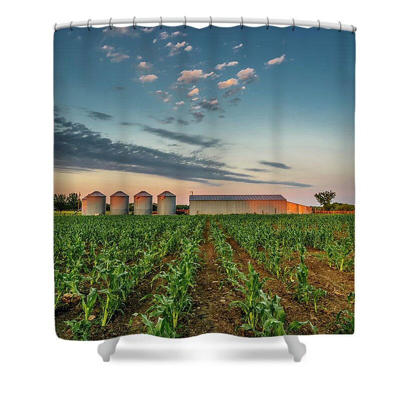 Ruralscape Shower Curtain featuring the photograph Knee High Sweet Corn by Steven Sparks