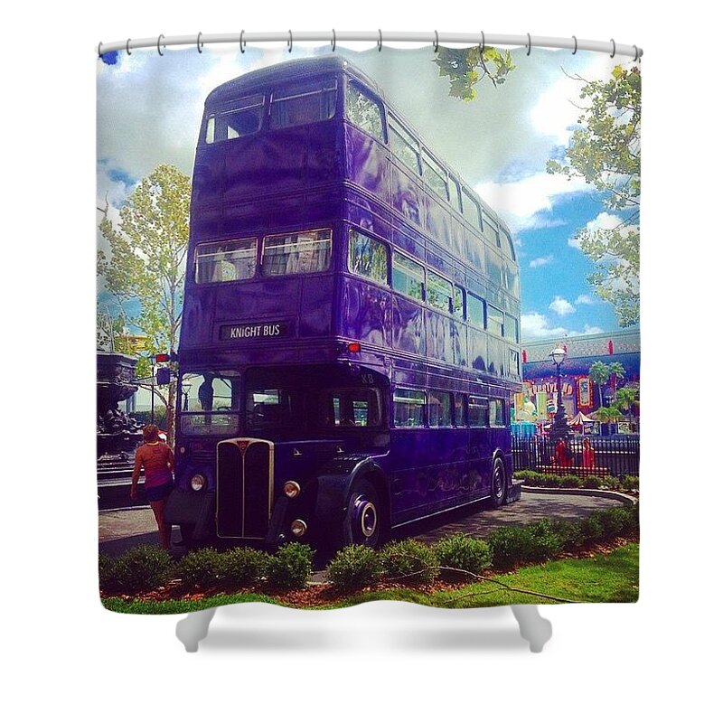 Diagon Alley Shower Curtain featuring the photograph The Knight Bus by Kate Arsenault 