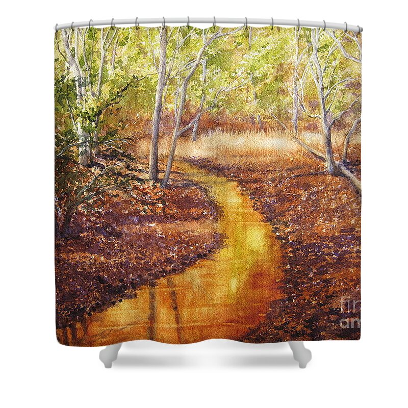 Landscape Shower Curtain featuring the painting Knob Creek by Shirley Braithwaite Hunt