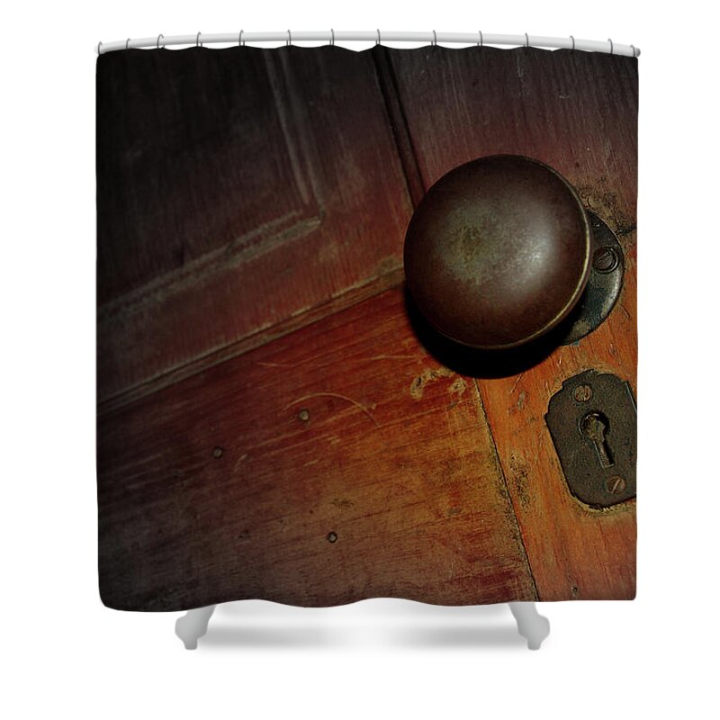 Door Knob Shower Curtain featuring the photograph Knob Of Old by Troy Stapek