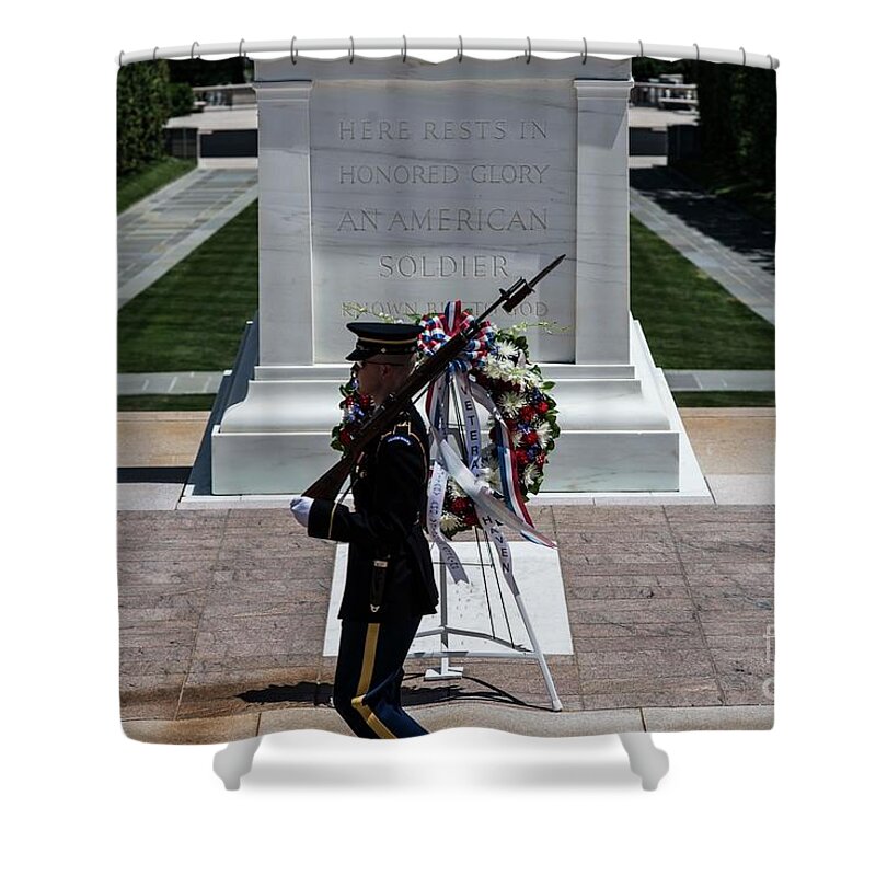 Tomb Of The Unknown Shower Curtain featuring the photograph Known but to God by David Bearden