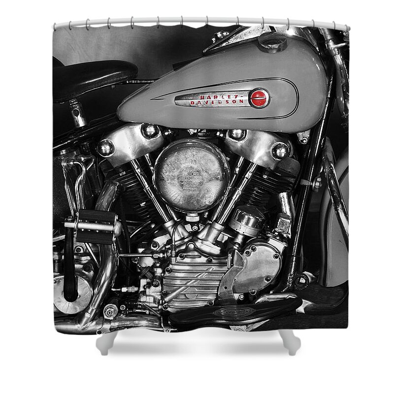 Harley Davidson Shower Curtain featuring the photograph Knucklehead by Mark Rogan