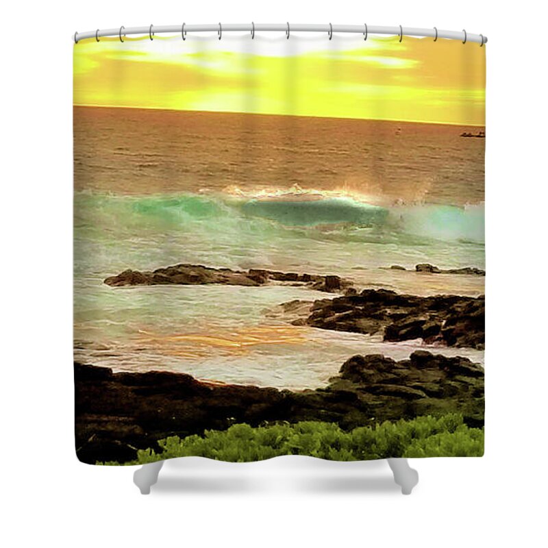Sunset Shower Curtain featuring the photograph Kona Reef 8 by Radine Coopersmith