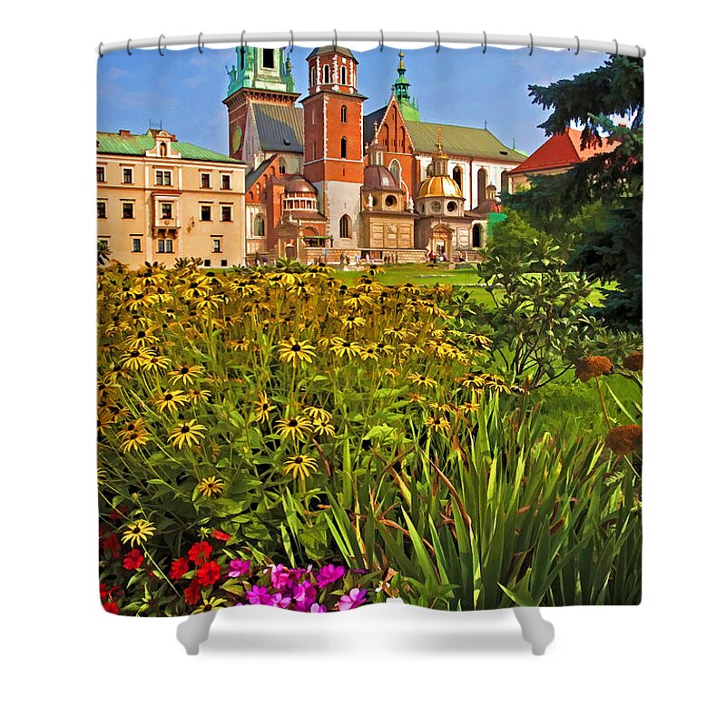 Eastern Europe Shower Curtain featuring the photograph Krakow Castle by Dennis Cox
