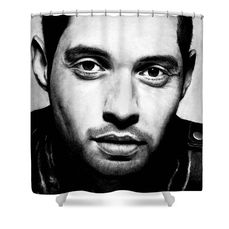 Max Arciniega Shower Curtain featuring the drawing Krazy-8 by Rick Fortson