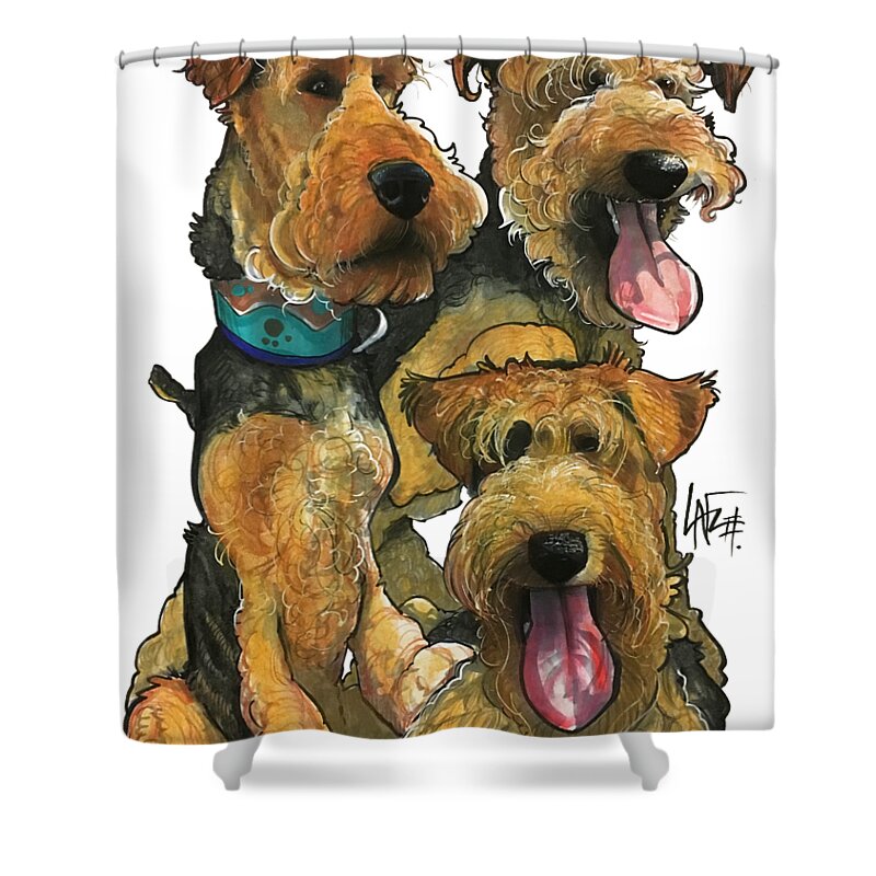Pet Portrait Shower Curtain featuring the drawing Krivka 3093 by John LaFree