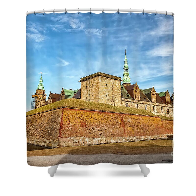 Denmark Shower Curtain featuring the photograph Kronborgsslott in Helsingor by Antony McAulay