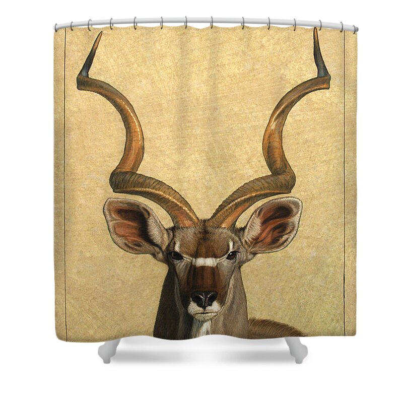 Kudu Shower Curtain featuring the painting Kudu by James W Johnson